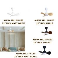 ALPHA MILI 3B 22''/33''/42''/52'' INCH REMOTE CONTROL LED CEILNG FAN (4 COLOURS)
