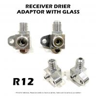 Adaptor Receiver Drier To 5/16 R12 Oring / 3/8 Flare With Switch Plug & Glass