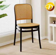 DB 003 BLK Modern Rattan Dining Chair