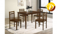 HF Q5 Dining Chair + SQT 2.5 x 4 Solid Top Table (1+4)   Dark Brown Dining Set