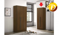 HF 631   2 Doors Wardrobe (3D Walnut Finish)