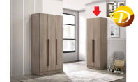 HF 631   2 Doors Wardrobe (3D Oak Finish)