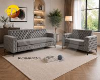 Buttons Design 2318 Sofa Set (2+3) Pet-Friendly Fabric Grey Buttons Design 2318 Sofa Set (2+3) Pet-Friendly Fabric Grey