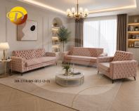 Buttons Design 2318 Sofa Set (1+2+3) Pet-Friendly Fabric Brown Buttons Design 2318 Sofa Set (1+2+3) Pet-Friendly Fabric Brown