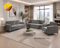 Buttons Design 2318 Sofa Set (1+2+3) Pet-Friendly Fabric Grey Buttons Design 2318 Sofa Set (1+2+3) Pet-Friendly Fabric Grey