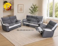 Grey 2 Tones Fabric Recliner Sofa Set 2299 (1R+2+3) Grey 2 Tones Fabric Recliner Sofa Set 2299 (1R+2+3)