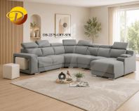 Big Corner Pet-Friendly Sofa Set 2279 (Grey + White Stool) Big Corner Pet-Friendly Sofa Set 2279 (Grey + White Stool)