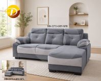 L-Shape Sofa (R-2272) & (L-2273) 2 Tones Pet-Friendly Fabric Grey L-Shape Sofa (R-2272) & (L-2273) 2 Tones Pet-Friendly Fabric Grey