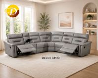 Genuine Leather 2131 Grey Color Big Corner Luxury Recliner Sofa Set (Half Leather) Genuine Leather 2131 Grey Color Big Corner Luxury Recliner Sofa Set (Half Leather)