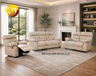 Recliner Sofa Set 2110 (1R+2+3) Genuine Leather Export Quality (Half Leather) - Cream Recliner Sofa Set 2110 (1R+2+3) Genuine Leather Export Quality (Half Leather) - Cream