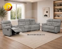 Recliner Sofa Set 2110 (1R+2+3) Genuine Leather Export Quality (Half Leather) - Grey Recliner Sofa Set 2110 (1R+2+3) Genuine Leather Export Quality (Half Leather) - Grey