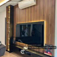 Sevenwood Melamine TV Cabinet With Display Cabinet