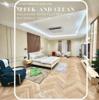 Sleek And Clean Melamine Bedroom Backwall With Fluted Design