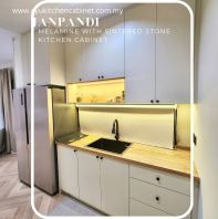 Japandi Melamine With Porcelain Top Kitchen Cabinet