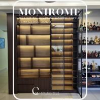 Luxury Slim Frame Glass Display Cabinet With Ambient LED Lighting