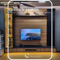 Modern TV Cabinet With Hidden Cable Management & Fluted Panel