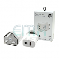 USB005 USB A+TYPE C+TYPE L 30W SUPER FAST CHARGER