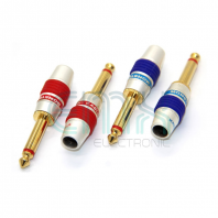 TP-908 6.35MM MONO GOLD PLUG RED / BLUE
