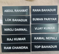 Black PVC Label Engrave White Wording Name Tag