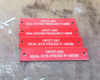 Red Traffolyte Engrave White Wording Label Tag