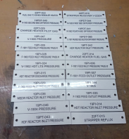 White Traffolyte Engrave Black Wording Label with Serial Number