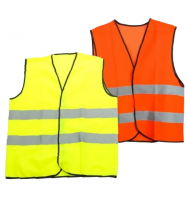 High Visibility Safety Vest With Fluorescent Fabric And Reflective Strips
