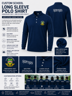 Custom School Polo Shirt | Embroidered School Crest & Printed School Identity Custom School Polo Shirt | Embroidered School Crest & Printed School Identity