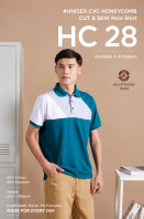 Unisex CVC Honeycomb Cut & Sew Polo Shirt - HC28