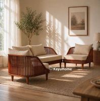 KayuHome Aurelia Slatted Teak Lounge Set