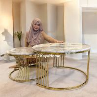 KayuHome 2pcs Nesting 2-Tier Coffee Table Set