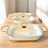 Kayuhome Rectangle Porcelain Casserole Polkadot