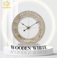 KAYUHOME A2511 NUMBER CLOCK ROMAN WOODEN WHITE (60CM)