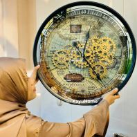 KAYUHOME MAP BLUE MOVING GEAR CLOCK