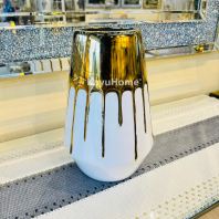WHITE GOLD DRIPPING VASE