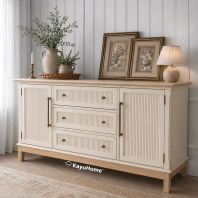 Kayuhome Buffet Cabinet Solid Wood 2 Doors 3 Drawers