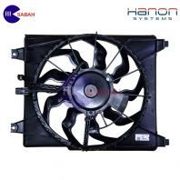 CONDENSER FAN MOTOR ASSEMBLY - HANON HYUDAI GRAND STAREX 07' A2 / H1 (4 BRACKETS 9 BLADE) BLACK SOCKET [CODE: 97730-4H500]