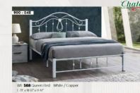 Bed Iron Frame | WE 568 Queen Bed White/Copper