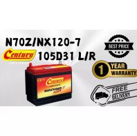 Century N70Z / NX120-7 / 105D31 L/R Car Battery