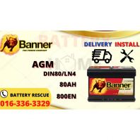 BANNER AGM DIN80 RUNNING BULL O.E.M BMW MINI COOPER PORSCHE BATTERY