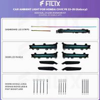 FILIX Galaxy 24-LED Rainbow Ambient Light Kit for Honda Civic FE (22-25)