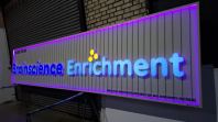 EYE CATCHING 3D BOX UP SIGNAGE WITH LED FRAME COMMERCIAL SIGNBOARD