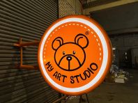 NICE ROUND SHAPE TWO FACE LIGHT BOX MAKER IN TAIPING , PARIT BUNTAR & BAGAN SERAI