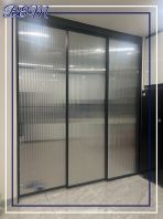 Pintu Gelangsar Gantung Tepi Nipis & Kaca Tempered 5MM