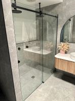 Black Frame Tempered Glass Shower Screen