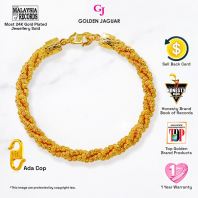 Emas Jaguar Gelang Tangan Bulan Sabit Boba 0.7 Sadur Emas 24K 15.8g (2960701)