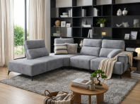 Anti Stain Fabric Corner Push Back Sofa