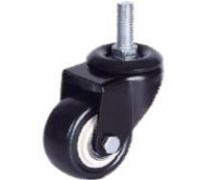 Medium Duty M12 Thread Stem Black PVC Castor Wheel