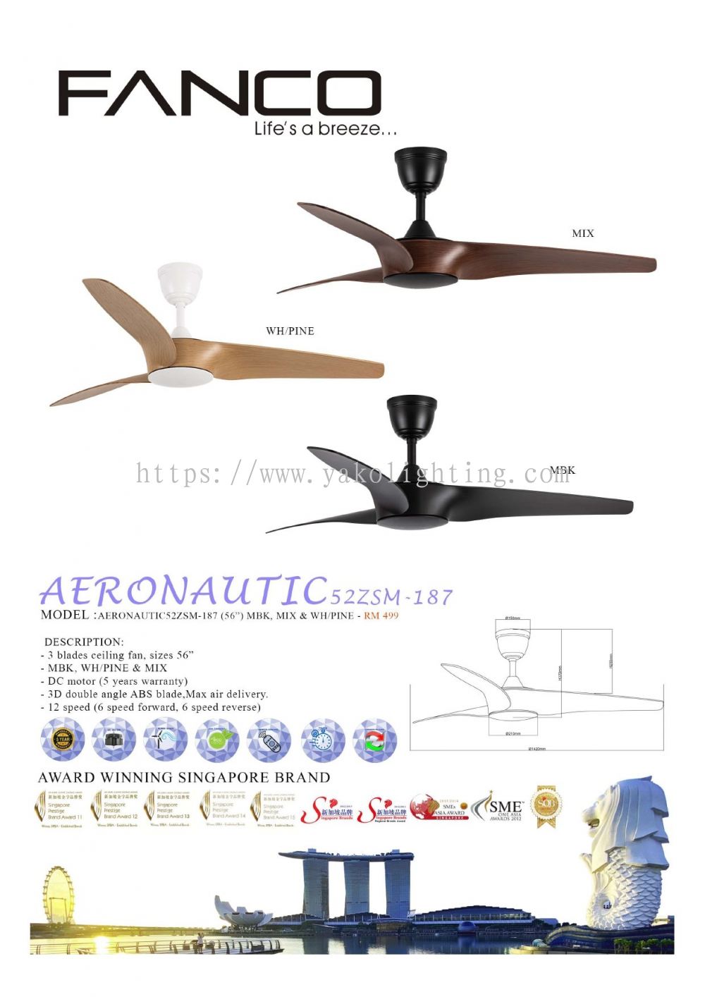 Fanco Ceiling Fan Johor Bahru Shelly Lighting