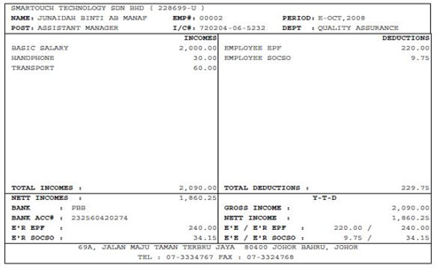 Payslip Template Excel Malaysia - payslip others johor 