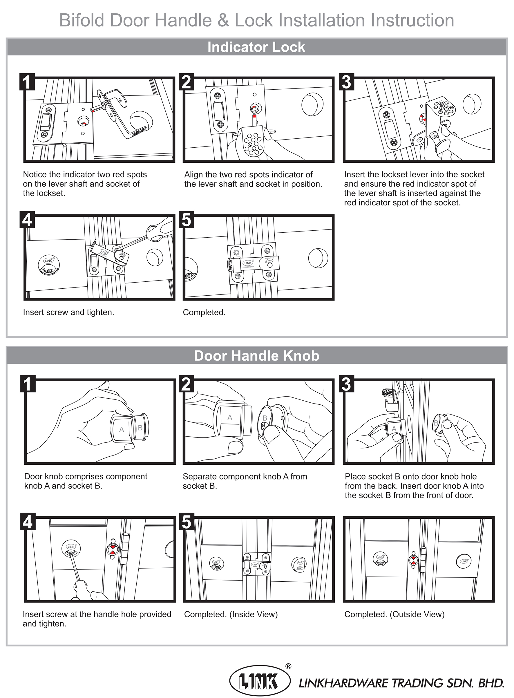 Penang Pvc Bi Fold Handle Lock Installation Instruction